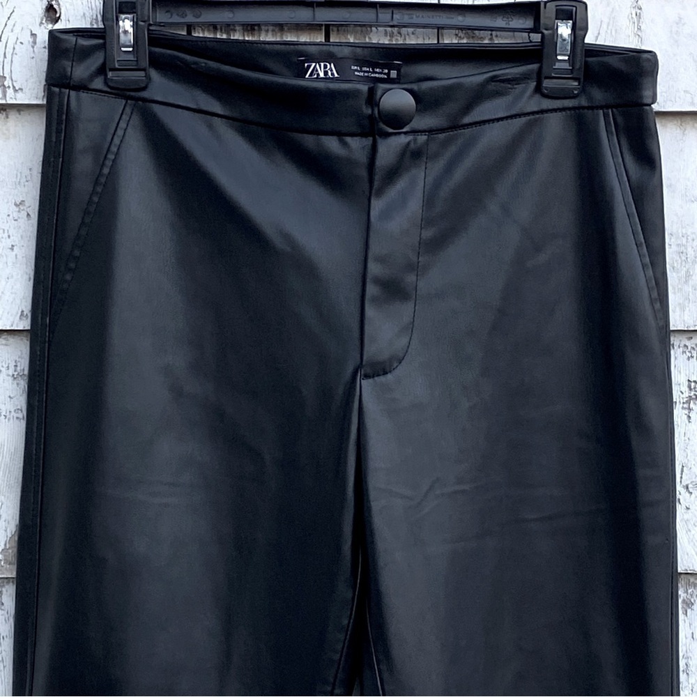 Zara Faux Leather High Rise Pants - Picture 3 of 7